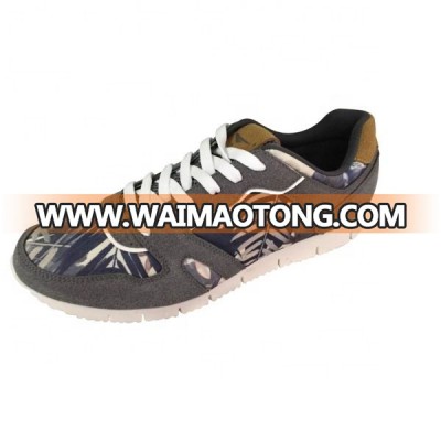 Plain design men cemented leather casual shoes