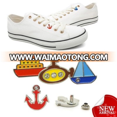 custom decorative metal shoe charms for canvas shoe