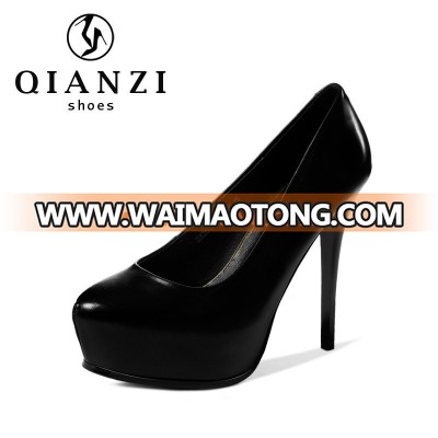 D012 New design genuine leather high heel women platform dress shoes